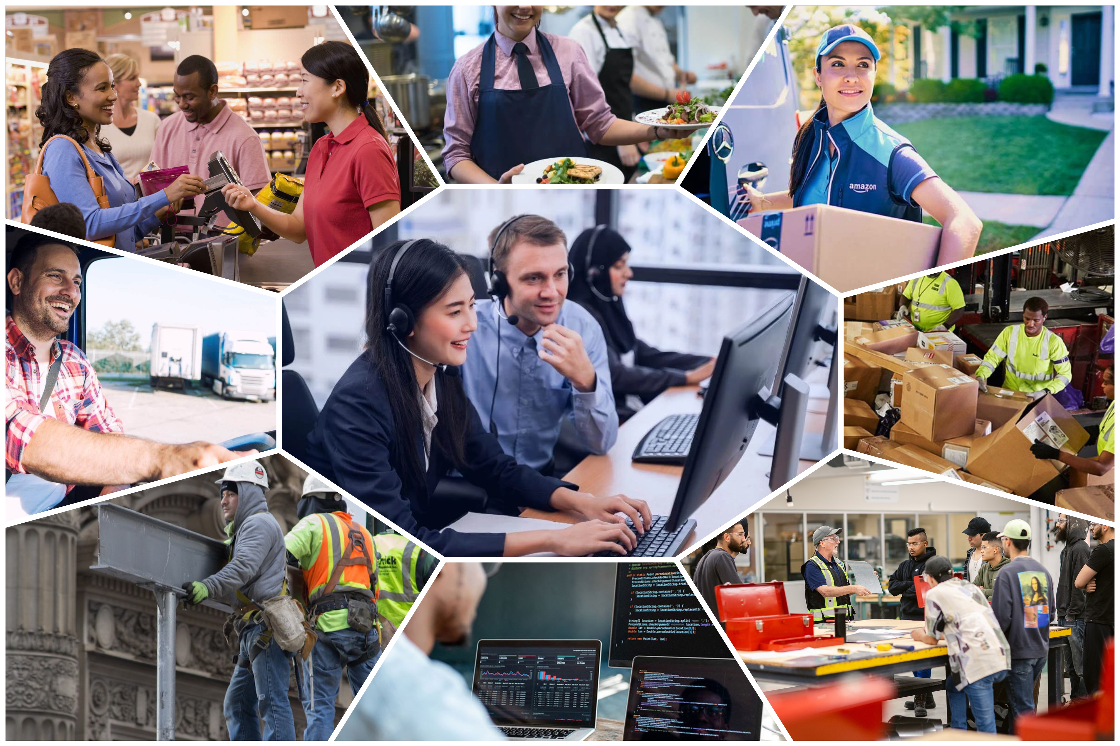 Various US job categories and opportunities